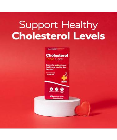 Redd Remedies, Cholesterol Triple Care, Supports Healthy Cholesterol Levels and Liver Function, 60 Vegetarian Capsules - Buy Online on GoSupps.com