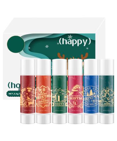 lip care for Christmas Christmas lip balm set 6 pieces lip care gift set lip care winter lip balm set Christmas gift A