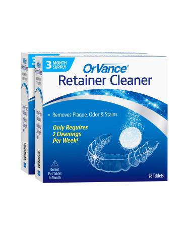 OrVance Retainer Cleaner Tablets (6 Month Supply) | Only 2 Cleanings Per Week Required | Removes Odors, Stains, Plaque for Invisalign, Mouth/Night Guards, and Removable Dental Appliances 56 Tablets