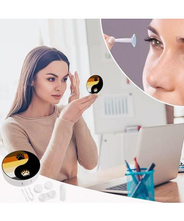 LGBT Pride Yin Yang Bear Paw Round Case For Contact Lens Kit Storage Box with Mirror Printed - Buy Online on GoSupps.com
