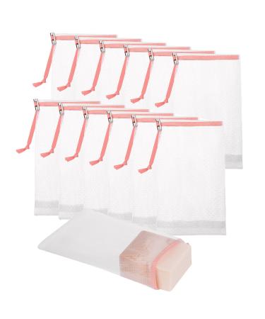 Cobahom 12 Pcs Mesh Soap Bag Mesh Foaming Net Soap Sack Bags Soap Handmade Soap Bubble Mesh Net Bags with Drawstring for Bath & Shower(Pink) 12 Pcs Pink Soap Bag