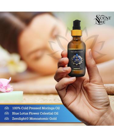 100% Pure Moringa Oil with Blue Lotus & Monoatomic Gold - Scent of the Nile - 1 oz | Premium Skincare - Buy Online on GoSupps.com