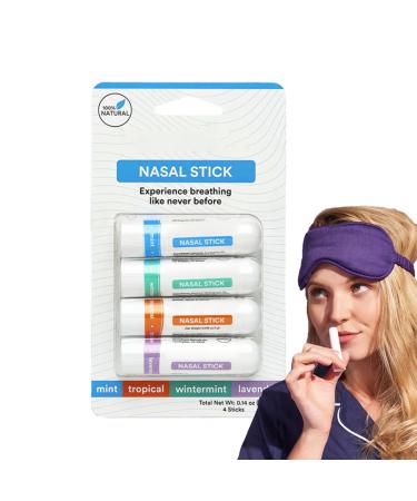 4 Pack Nasal Stick 2-in-1 Vaporizers Nasal Inhaler Portable Nasal Congestion Nasal Inhaler Sticks Improved Focus Let You Relax Every Day (1 Set)
