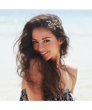 4 Pieces Snake Hair Clip Vintage Alloy Rhinestone Hairpin Metal Snake Shape Hairpins Clip Silver and Gold Snake Hair Clips for Women Girls Personalized Headpiece Decoration Accessories - Buy Online on GoSupps.com