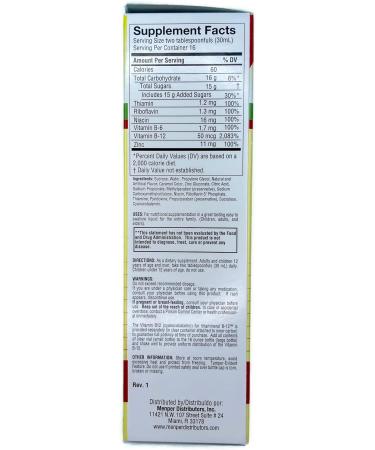 Vitamineral B-12 Memper Energy Booster Immune Support Nutritional Supplement 16oz - Buy Online on GoSupps.com