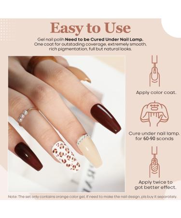 Modelones Gel Nail Polish 15ML Neutral Nude Gel Polish Color Soak Off LED Skin Tone Brown Color Nail Gel Polish Long Wear Nail Art Manicure at Home Gift - Buy Online on GoSupps.com