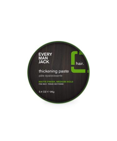 Every Man Jack Mens Hair Styling Thickening Paste - Add Extra Thickness and Texture with a Medium Hold, Matte Finish, and Low Shine - Non-Greasy, For All Hair Types, Fragrance Free - 3.4-ounce - 1 Tin