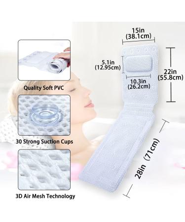 Sursoul Full Body Bath Pillow - Quick-Drying Spa Pillow with Soft PVC for Tub - Bathtub Bed with Suction Cups - Buy Online on GoSupps.com