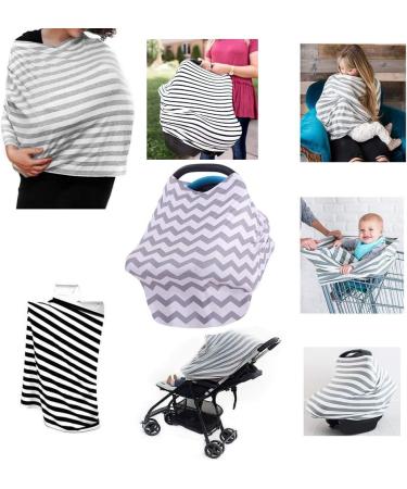 Organic Cotton Multi-Use Nursing Cover & Scarf for Breastfeeding, Baby Carrier, Car Seat Canopy & Shopping Cart - Boys and Girls (NP04) - Buy Online on GoSupps.com