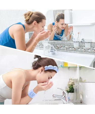 Yeabininee Spa Headband Set - Blue Fluffy Hairbands for Makeup & Skincare, Coral Velvet Women's Headbands with Wristband & Hanging Hook - Ideal Gifts - Buy Online on GoSupps.com