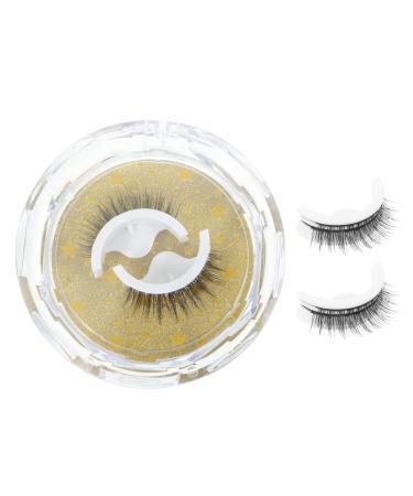 PATKAW 4 Pairs Reusable Self Adhesive Eyelashes Without Glue Natural Fluffy False Eyelashes Self Sticking No Glue Eyelashes for Women