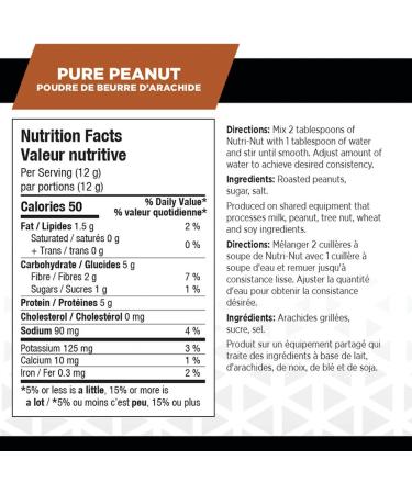 BioX Nutri-Nut Powdered Peanut Butter | Delicious Low Calorie Powdered Peanut Butter with 5g Protein Low Sugar & Low Fat | No Artificial Flavours Or Sweeteners Non-GMO & Gluten Free (Pack of 1 Plain) Plain 456 g (Pack of 1) - Buy Online on GoSupps.com