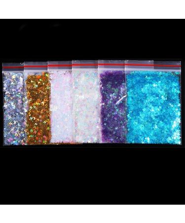 12 Bags Nails Decorations Mixed Colors 3D Flakes Slices Butterfly-shape Flakes Nail Glitter Mirror Sparkly Nail Art Sequins Holographic - Buy Online on GoSupps.com