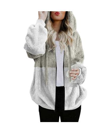 Fleece plush jacket fluffy warm zippering wool jacket hoodie women oversize long -sleeved stand -up collar upper clothing fleece buffer coat with hooded breathable warm wint