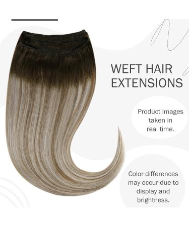 Buy Hetto Remy Real Hair Extensions - Ombre Dark Brown Mix Ash Brown & Medium Blonde #3/8/22 | 70g 30cm - Best Quality & Hot Sales! - Buy Online on GoSupps.com