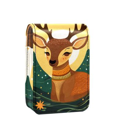 Travel Lipstick Organizer Case Lipstick Case Portable Makeup Bag With Mirror Cute Cartoon Deer F585r2wxnb