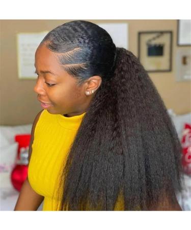 Ponytail Extensions 10-24 Inch Long Yaki Straight Ponytail for Black Women Real Human Hair Wrap Around Ponytail Extensions with Magic Paste Clip in Remy Hair Extensions for Women(Size:18inch 100g) - Buy Online on GoSupps.com