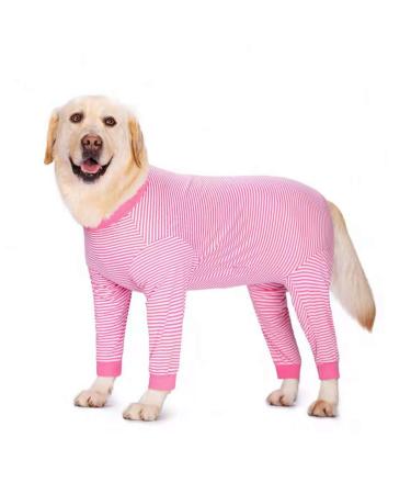 YeaPeeto one-divider for dogs for relaxation for large and medium-sized dogs pajamas full body for hair loss allergies anti-licks wound protection cone alternative (5xl pink) 5xl pink