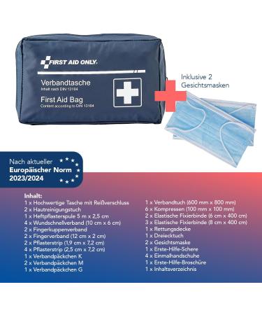 First Aid Only Kfz Bandage Pocket DIN 13164 | Auto First Aid Set for HU | Emergency Bag for Car & Motorcycle | P-10019 - Buy Online on GoSupps.com