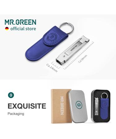 MR.GREEN Collapsible Travel Nail Clippers Set with Nail Files - Stainless Steel Manicure Tools in Blue Leather Case - Buy Online on GoSupps.com