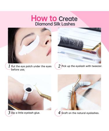 Shop WeiMB Individual Black Volume Eyelashes - 1:1 Glossy Silk Extensions D-Curl 0.20mm 8mm Length for Stunning Lash Looks - Buy Online on GoSupps.com