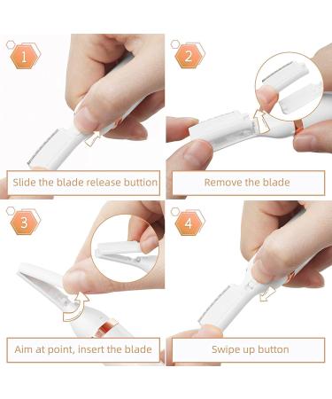 Rechargeable Facial Hair Remover & Eyebrow Trimmer for Women - Electric Shaver Razor for Peach Fuzz, Chin, Cheek, Upper Lip - White - Buy Online on GoSupps.com