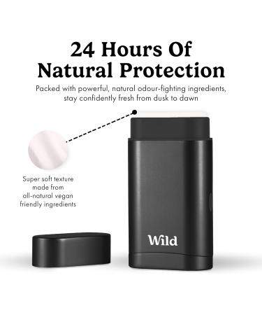 Wild - Mens Natural Refillable Deodorant Starter Kit - Black Case with Fresh Cotton & Sea Salt Ocean Mist & Thunderstorm Scents - Long Lasting Protection - Aluminium Free - Vegan & Eco-Friendly - Buy Online on GoSupps.com
