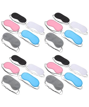 SHERCHPRY Lot de 20 Masques de Sommeil Occultants pour Femmes et Adolescents Masque Yeux en Tissu Doux et Respirant Multicolore pour Voyage Sieste et D tente