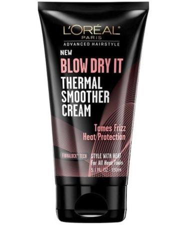 L'Oreal Paris Advanced Hairstyle Blow Dry It Thermal Smoother Cream 5.1 Ounce (Pack of 4) - Buy Online on GoSupps.com