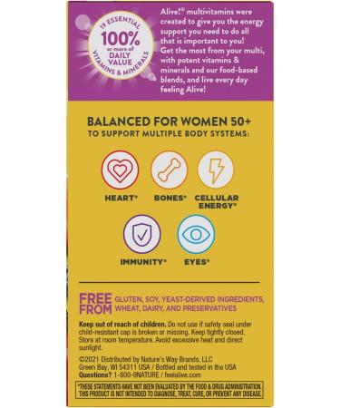 Nature's Way Alive! Women's 50+ Complete Multivitamin - 50 Tablets for Optimal Health - Buy Online on GoSupps.com