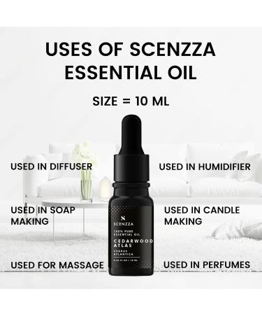 Pure Cedarwood Essential Oil - Organic Aromatherapy Premium Quality 10ml - Ideal for Diffusers & Crafts - Buy Online on GoSupps.com