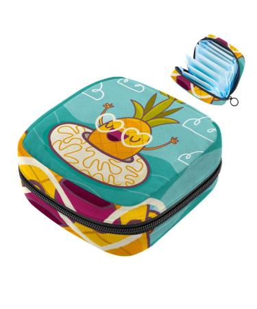 Funny pineapple with rescue ring ladies bandage storage bag Large menstrual cup bags with zipper periods Periodic inserts Storage Slip inlays Tampons for girls multicolored 03
