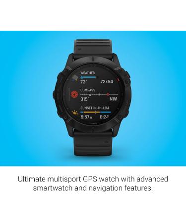 Garmin 010-02157-00 Fenix 6X Pro  Premium Multisport GPS Watch  Features Mapping  Music  Grade-Adjusted Pace Guidance and Pulse Ox Sensors  Black 6X Pro - Black 6X Pro Watch - Buy Online on GoSupps.com