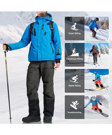 Pioneer Camp Men's Ski Pants XL - Gray Lined Suspenders for Snowboarding & Skiing | Outdoor Winter Wear - Buy Online on GoSupps.com