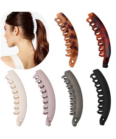 6 Pieces Large Banana Hair Clips for Women Ponytail Holder Banana Clips for Fine Thick Hair 6 Multi Colors B - Buy Online on GoSupps.com