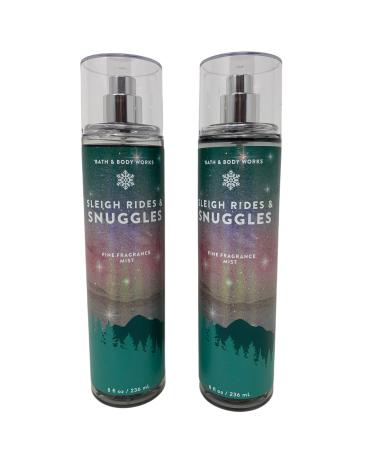 Bath & Body Works Sleigh Rides & Snuggles Fine Fragrance Mists Set Of 2 8 oz. Bottles (Sleigh Rides & Snuggles)