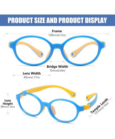 Duco Blue Light Blocking Glasses for Kids | Anti-Glare Gaming Glasses for Boys & Girls Ages 5-10 | K026 Blue Yellow - Buy Online on GoSupps.com