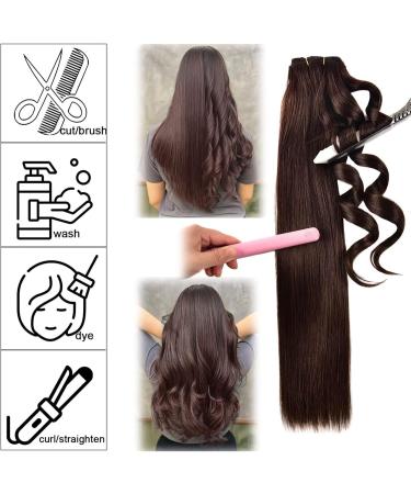 hair extensions Dark Brown Clip in Hair Extensions Real Human Hair 100% Remy Human Hair Clip in Extensions Straight Double Weft for Full Head #2 Brown best tape in hair extensions(26inches 120g) 26inches 120g - Buy Online on GoSupps.com