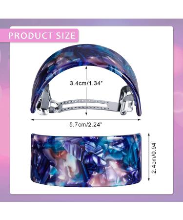 6-Piece French Hair Barrettes Set - Rectangle & Semi-Circle Tortoiseshell Clips for Women - Automatic Snap Hair Accessories (Elegant Pattern) - Buy Online on GoSupps.com