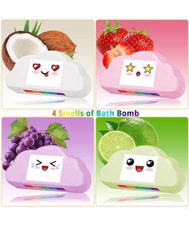 Handmade Bath Bombs Gift Set - Natural Ingredients for Women & Kids - Halloween & Christmas Gift Idea (4 Pack) - Buy Online on GoSupps.com