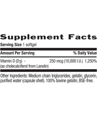 Country Life High Potency Vitamin D3 250 mcg (10,000 IU) - 200 Softgels for Optimal Health - Buy Online on GoSupps.com