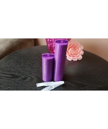 Travel Eye Drop Vials Holders - Screw-On lid holds 3 vials - (2) Pack - Two Sizes (Short & Tall) - Znet3D (Purple Short) Purple Short