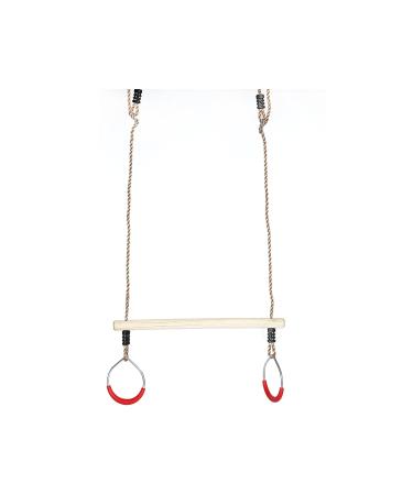 PLAYBERG Kids Trapeze Swing Bar with Rings with Hanging Ropes