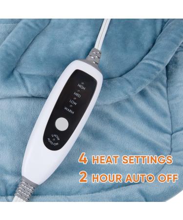 SAROO Electric Heating Pad for Neck and Shoulders - 9 Heat Settings, 2 Hour Auto-Off, Wearable Heated Neck Wrap - Blue - Buy Online on GoSupps.com