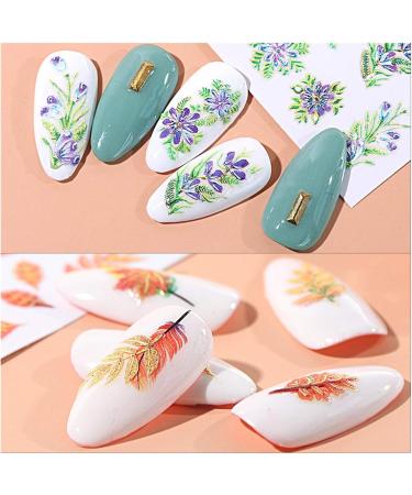 1pcs 5D Nail Sticker Gegraveer Flower Design kleeffoli n Decals DIY Manicure Slider 3D Nail Art Decorations Tips LASTZ5D0118 Claral Color 2 - Buy Online on GoSupps.com