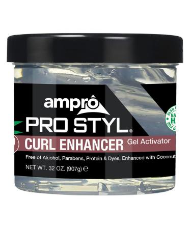 AmPro Pro Styl Curl Enhancer - Gel Activator with Coconut Oil to Moisturize and Define Coils and Waves - Helps Protect and Hydrate Hair Shaft - Tames and Adds Shine to Tresses - Regular - 32 oz