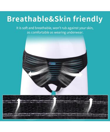 Buy Adjustable Hernia Belts for Men & Women - Inguinal Support Truss with 4 Compression Pads | Medium Black - Buy Online on GoSupps.com