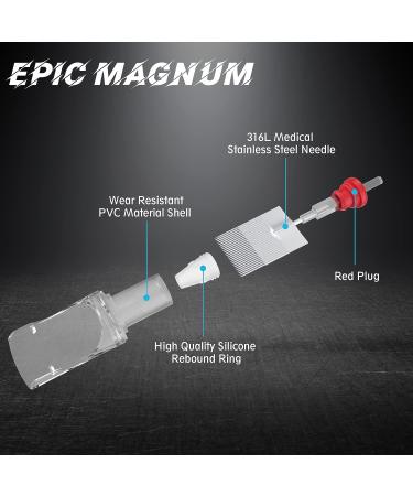EZTAT2 EPIC 49RM Large Curved Magnum #12 Tattoo Cartridge Needles - 8Pcs Disposable Round Magnum Shaders for Professional Tattoo Machine Supply - Buy Online on GoSupps.com