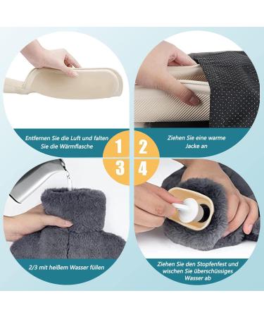 Buy Electric-Free Foot Warmer & Waist Cover for Pain Relief | 2L Hot Water Bottle for Cold Feet - Gray 35.5x30.5 cm | Ideal for Men & Women - Buy Online on GoSupps.com