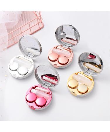Portable Contact Lens Container with Mirror - Nfegsiya Rose Red Eyewear Kit for Travel | Round Housing & Glass Box - Buy Online on GoSupps.com